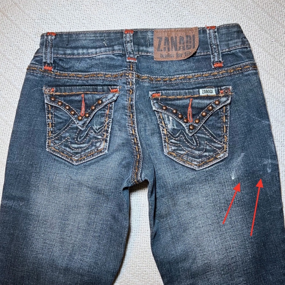 Zanadi Y2K 2001 Low Rise Bootcut Jeans Vintage Dark Wash Size 1 - Picture 4 of 10